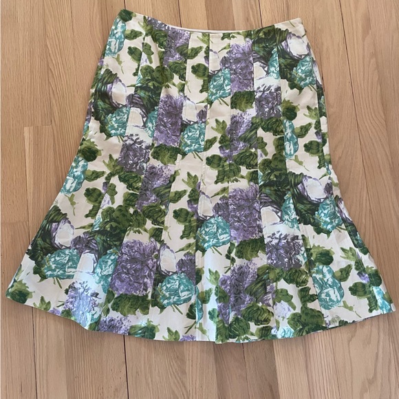Ann Taylor Dresses & Skirts - Ann Taylor Floral Cotton/Silk Knee Length Easter Skirt 10